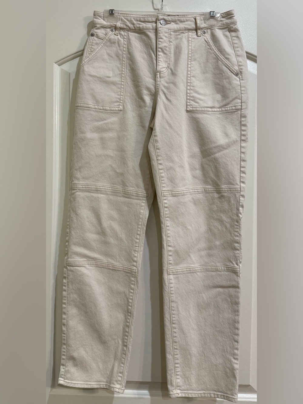 LOFT The Girlfriend Utility Pants Cream Color Size 27 
Y2K